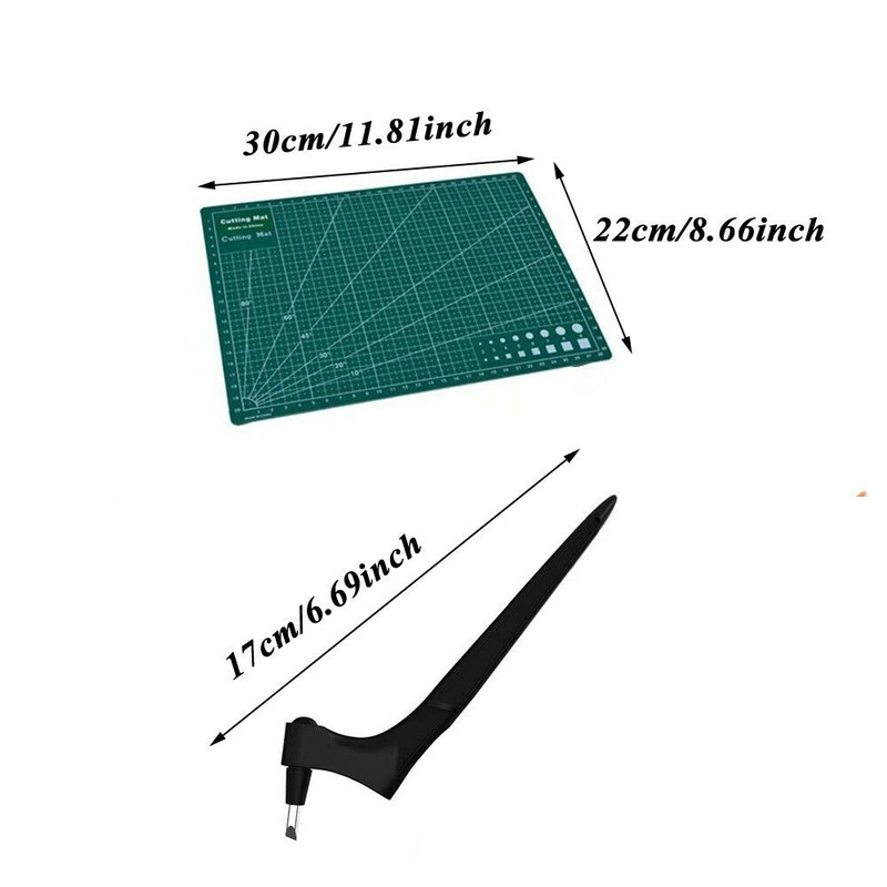 Paper Craft Cutter Cutting Kinfe with Steel Rotating Blade Safety Cutter Paper Knife Engraving Plate Set DIY Art Cutting Tool