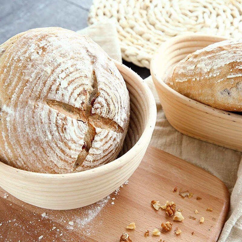 Rattan Bread Proofing Basket Natural Oval Rattan Wicker Dough Fermentation Sourdough Bread Basket Fermentation With Cloth Bag