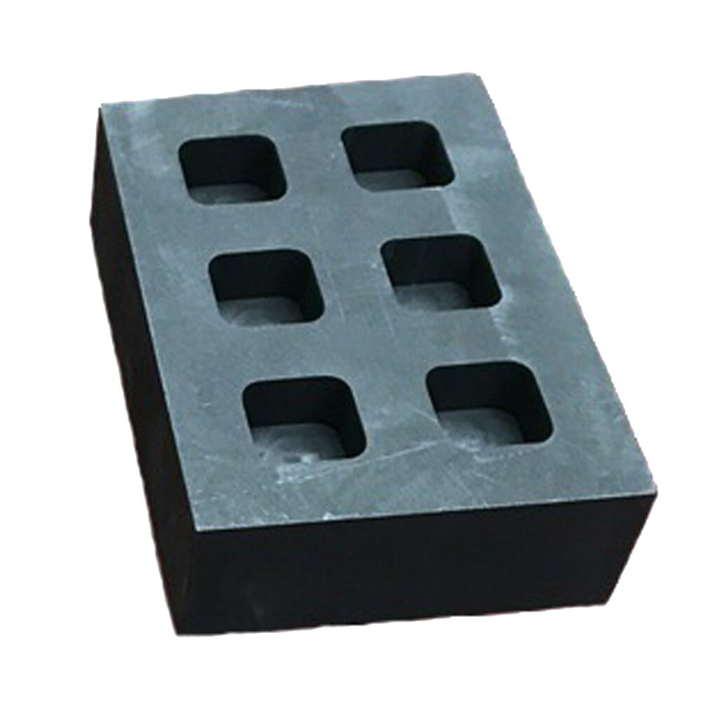 Gold Silver Precious Metal Smelting Ingot Mold High Purity Graphite Mould: 6 Slots