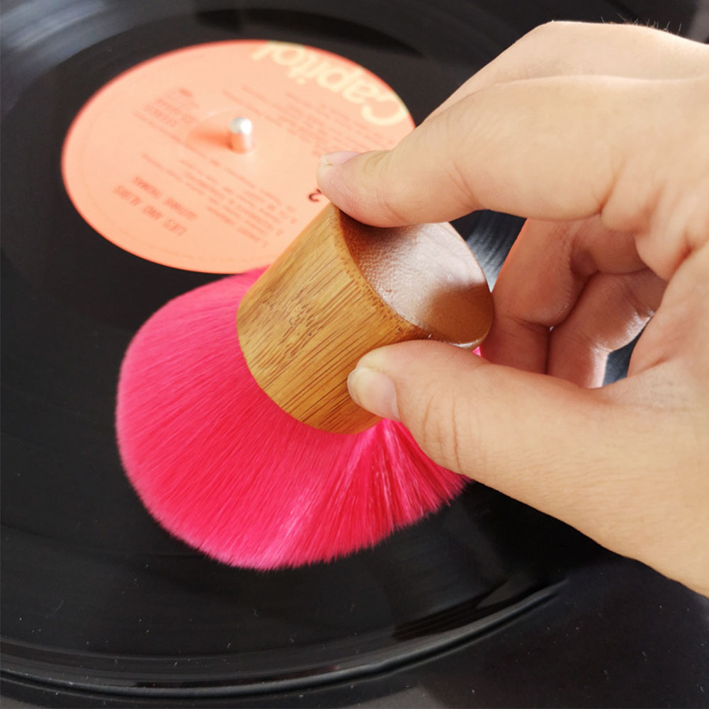 Cd Album Stof Verwijderen Draaitafel Handheld Draagbare Lp Vinyl Record Onderhoud Tool Borstel Mini Anti Statische Bamboe Handvat