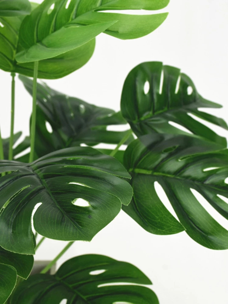 Hoja de palma Tropical de imitación de tortuga, Planta Artificial, decoración de playa de jungla para hawaiana