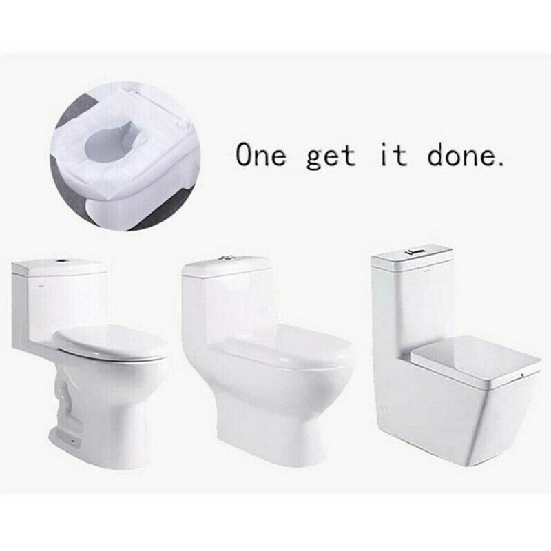 Fundas desechables para asiento de inodoro de baño, accesorios para wc, para acampada, Festival, Ayuda de viaje, elevador de asiento de inodoro, 10/50 Uds.