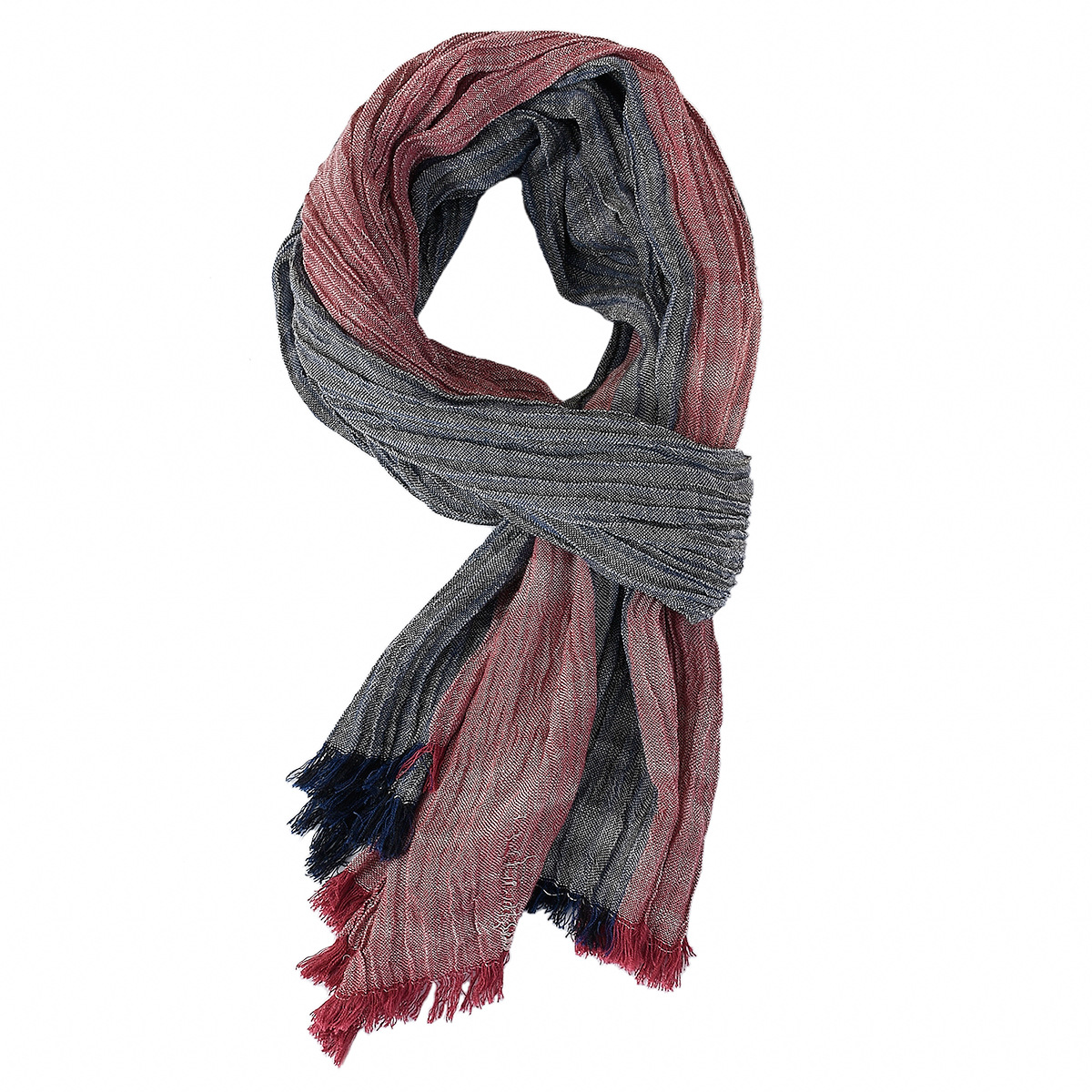 Men Scarf Cotton Linen Striped Scarves Autumn Winter Warm Neckerchief Pashmina Casual Male Accessories Bufandas Shawls: GRAY