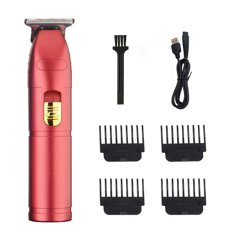 Professionele Tondeuse Gouden Clipper Voor Mannen Oplaadbare Kapper Draadloze Haar Knippen T Machine Haar Styling Baard Trimmer: D ABS Red