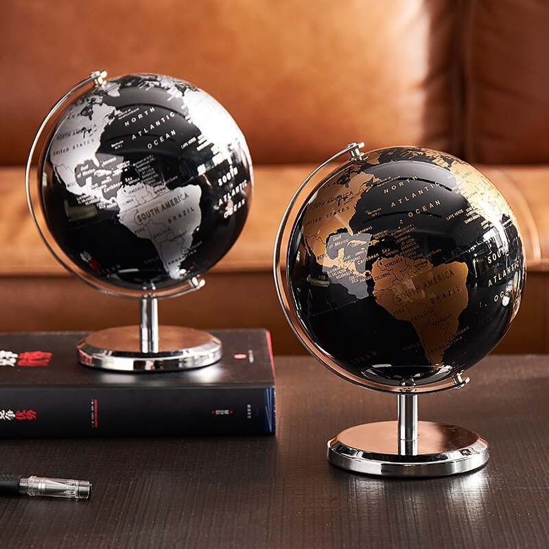1Pc Decor Accessoires Retro Wereldbol Moderne Leren World Map Globe Studie Bureau Decor Globe