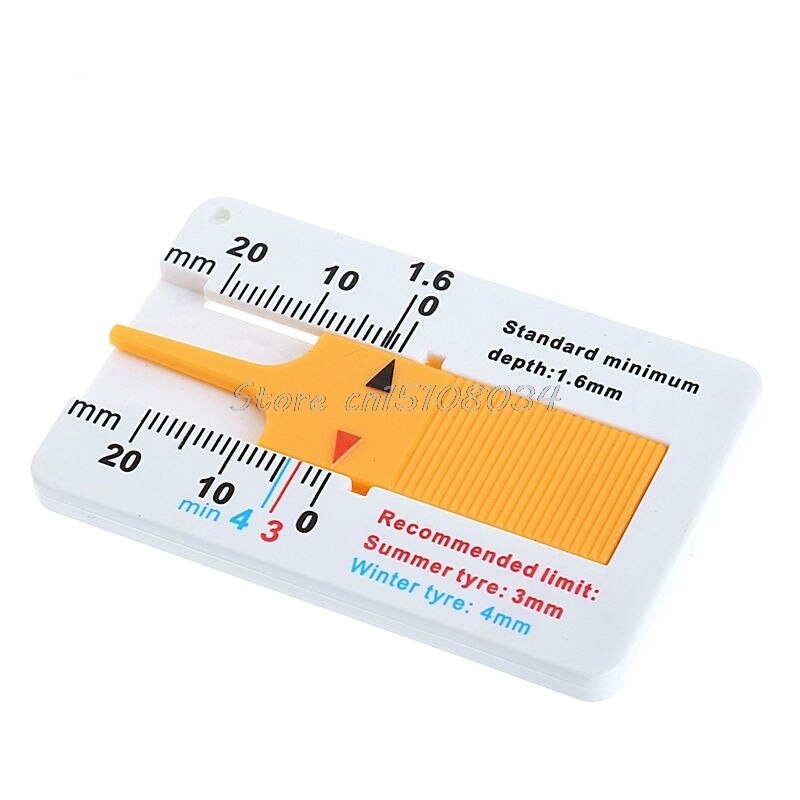 Tyre Tread Depth Gauge Car Caliper Motorcycle Caravan Trailer Wheel Measure Tool &amp;