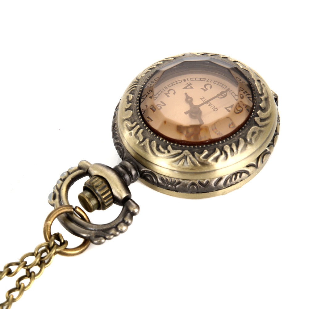 Men Women Vintage Quartz Pocket Watch Alloy Glass Dome Necklace Pendant Unisex Sweater Chain Clock TT@88