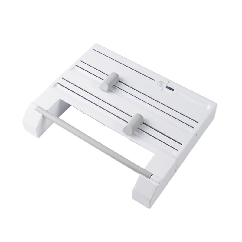 Multifunctionele Vershoudfolie Snijder Muur Houder Vershoudfolie Tin Folie Papier Roll Authentieke Wandmontage Roll Dispenser Voor tin Folie: White