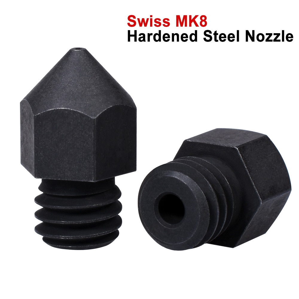 Zwitserse MK8 Gehard Staal Nozzle M6 1.75MM Filament 3D Printer Onderdelen voor J-head hotend CR10 warmte blok ender3