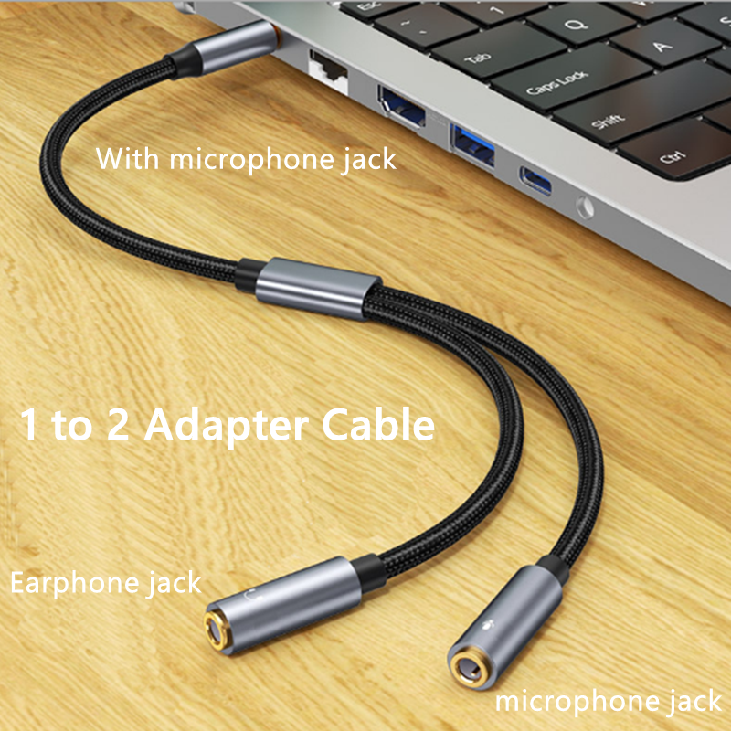 Cable de Audio auxiliar Jack de 3,5mm macho a hembra, adaptador divisor de 1 a 2, 4 polos con micrófono estéreo para PC, auriculares, micrófono de altavoz para coche