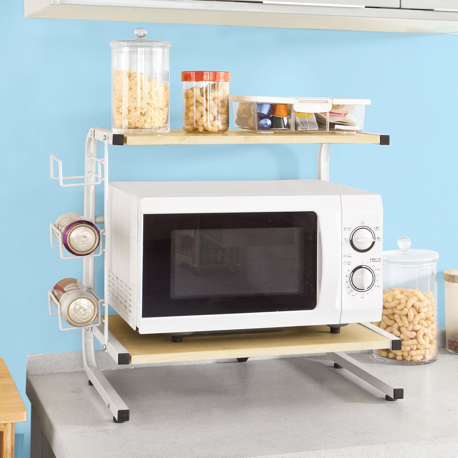 Étagères micro ondes de cuisine Mini-étagère Four Micro-ondes Meuble rangement cuisine de service FRG092-N SoBuy®