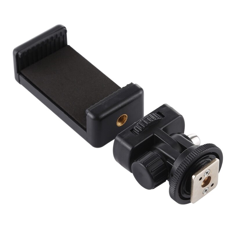 Adaptador de montaje para trípode de zapata fría de rosca de 1/4 pulgadas PULUZ con accesorios de cámara de abrazadera de teléfono