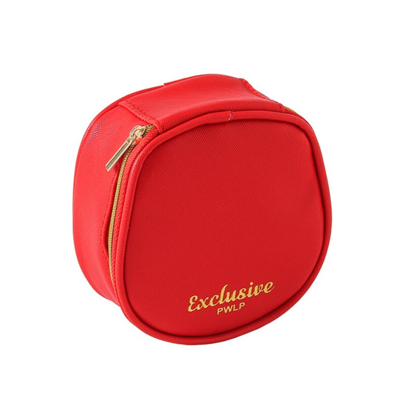 PURDORED – sac à rouge à lèvres Vintage pour femmes, 1 pièce, Mini sac à cosmétiques à fermeture éclair, organisateur de rouge à lèvres avec miroir, voyage beauté étui de maquillage: red