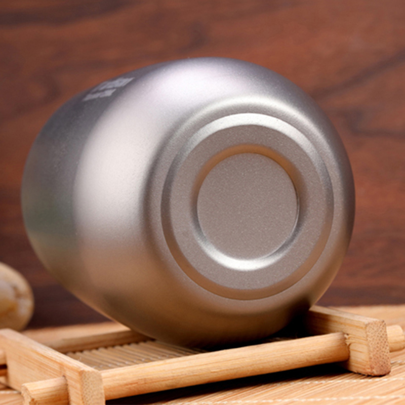 Pure Titanium Double Water Cup Japanese Style Non-flavored Tea Cup Single Master Cup Kung Fu Tea Cup 120ml Ta8731