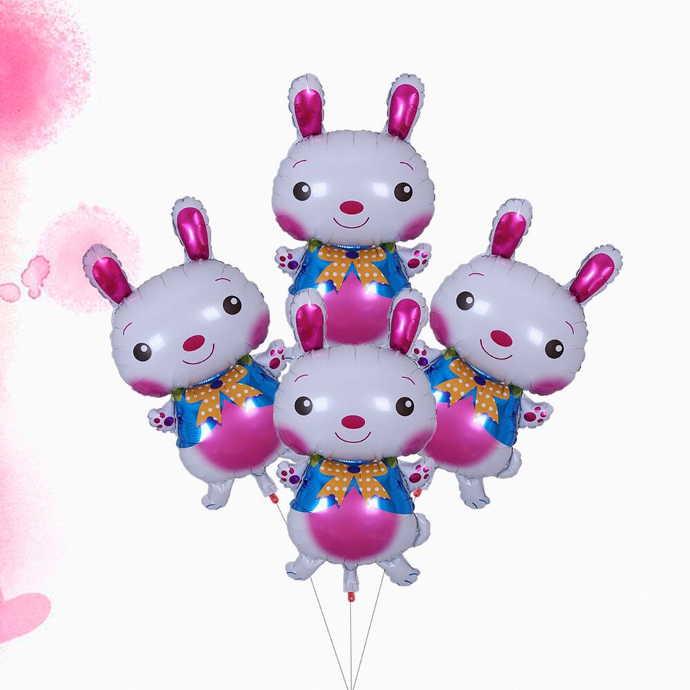 4pcs Aluminum Foil Rabbit Balloons Cartoon Rabbit Aluminum Foil Balloons Easter Decorative Balloons