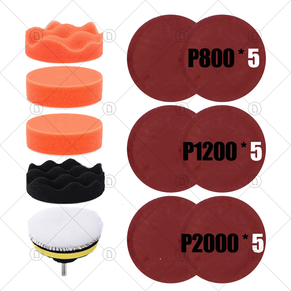 3 Inch Car Polishing Kit Polish Pad Car Polish Buffing Pad Abrasive Disc Sponge Foam Pads Polisher For Headlight Refurbish: 9