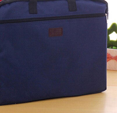 Nouvelle toile mallette portable fermeture à glissière portable bureau conférence mallette porte-documents: Dark blue