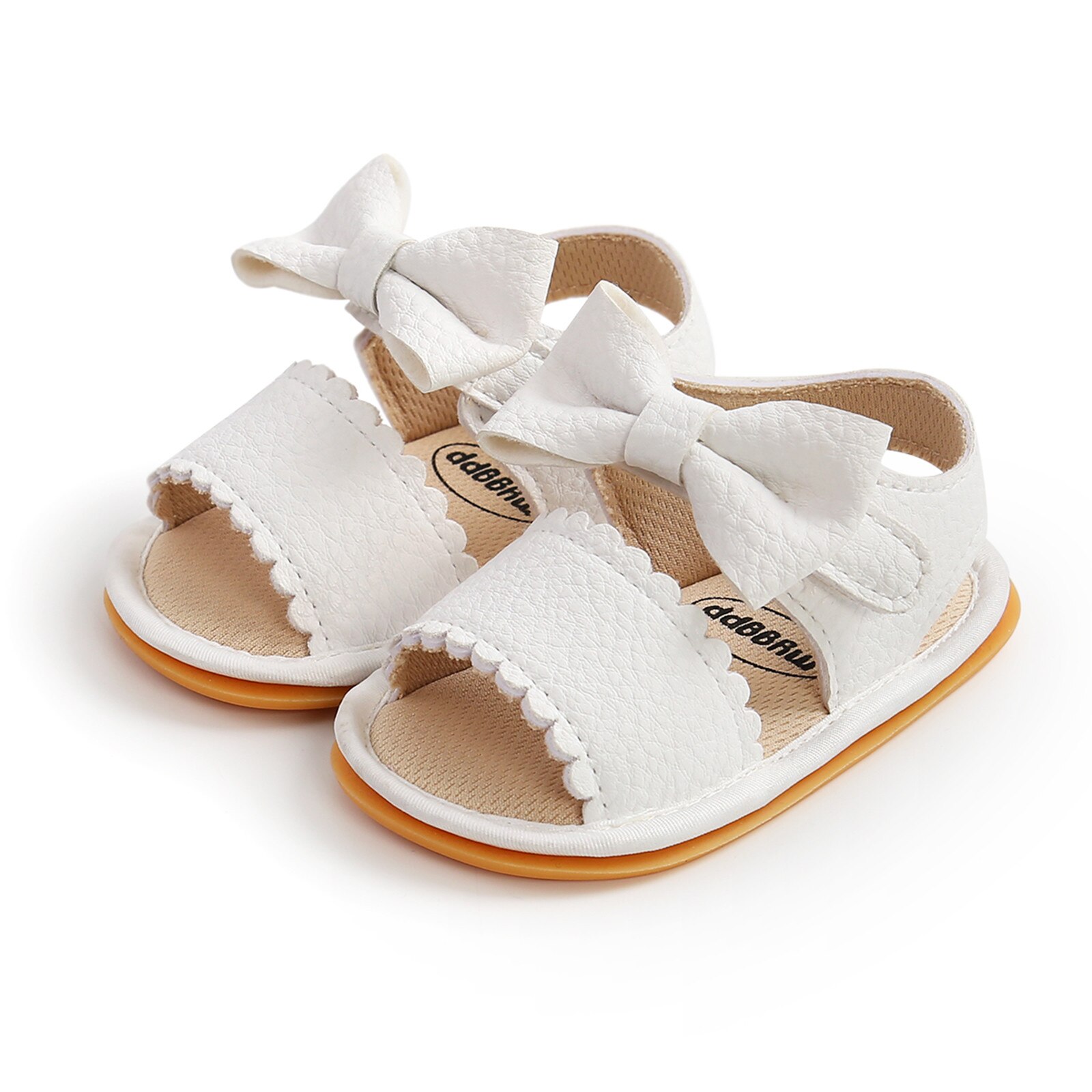 Baby Boys Girls Bow Sandals Soft Non-slip Rubber Sole Summer Flat Walking Shoes Vogue Baby Shoes Детская Обувь: WH / 13