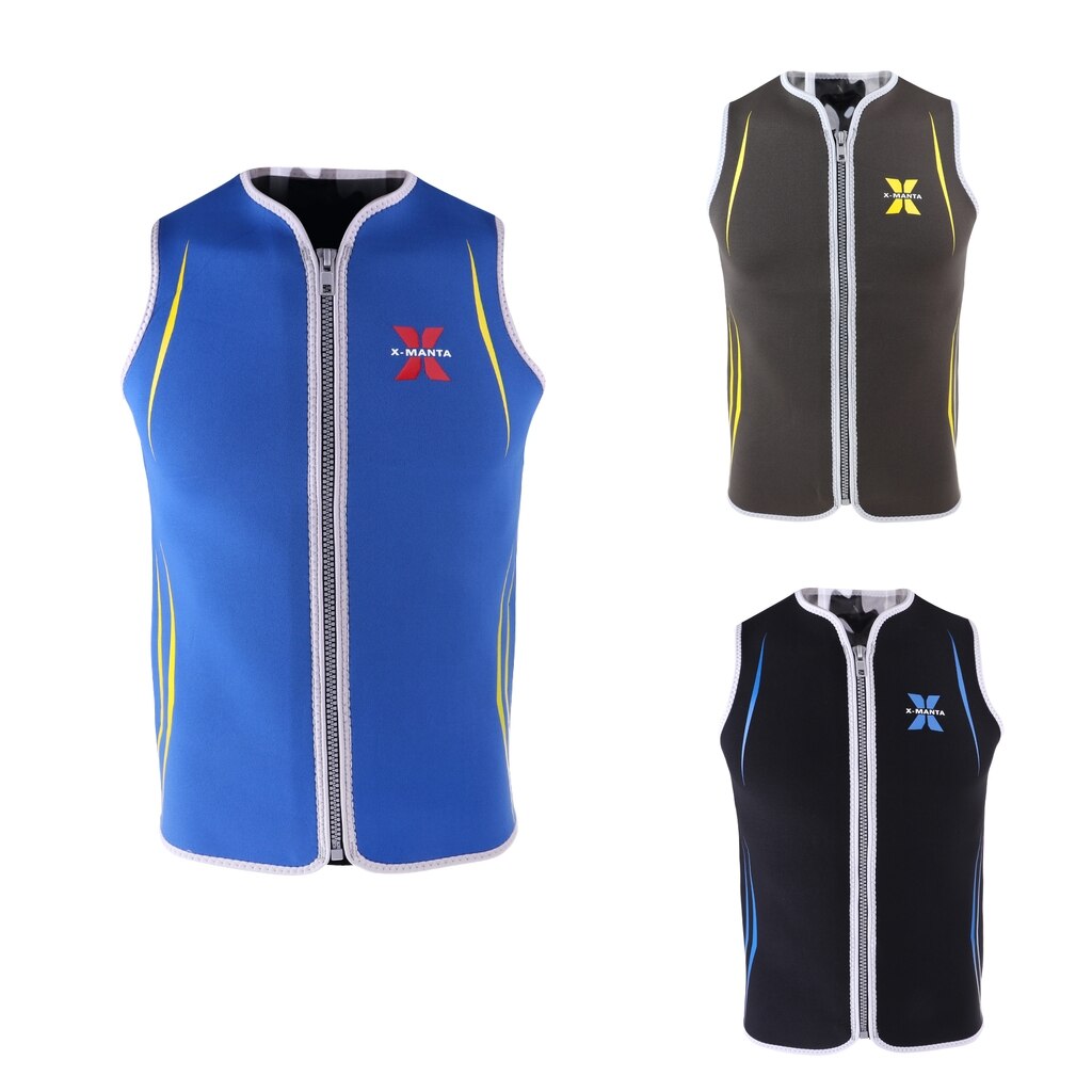 Chaleco de neopreno para hombre, traje con cremallera frontal de 3mm, para buceo, surf, Kayak