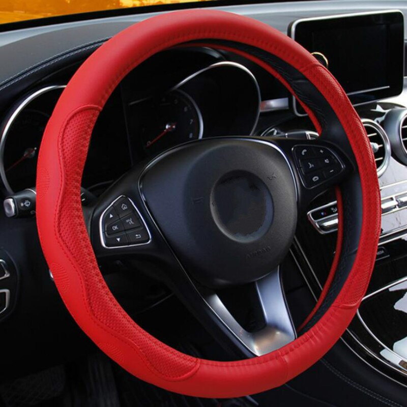 6 kleuren auto stuurhoes universeel volant vlecht op het stuurwiel antislip funda volante auto autostyling
