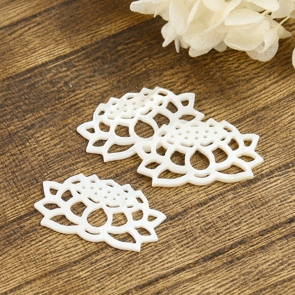 Matériel naturel Type Lotus Wisp vide coquille d&#39;eau douce bijoux artisanat bricolage boucles d&#39;oreilles accessoires de collier 5 pièces