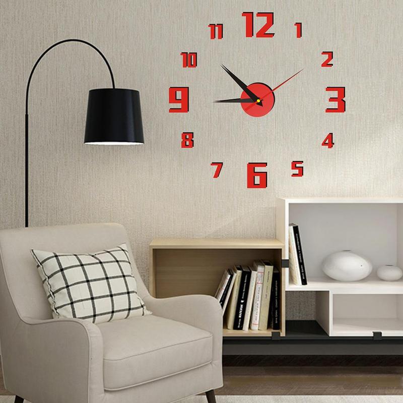 3D Wall Clock Large Acrylic Mirror Clocks Stickers Living Room Accessories Decorative House Clock On The Wall Decoration