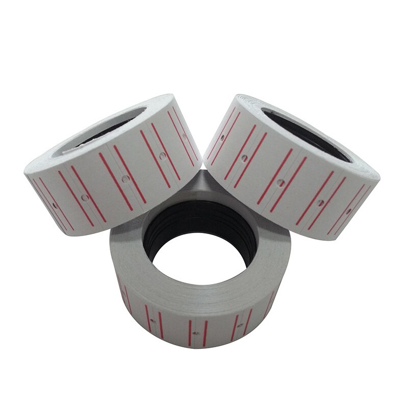10 Rolls (6000Labels) wit Zelfklevend Prijs Label Label Sticker Kantoorbenodigdheden Enkele Rij Supermarkt Prijs Papieren Etiketten