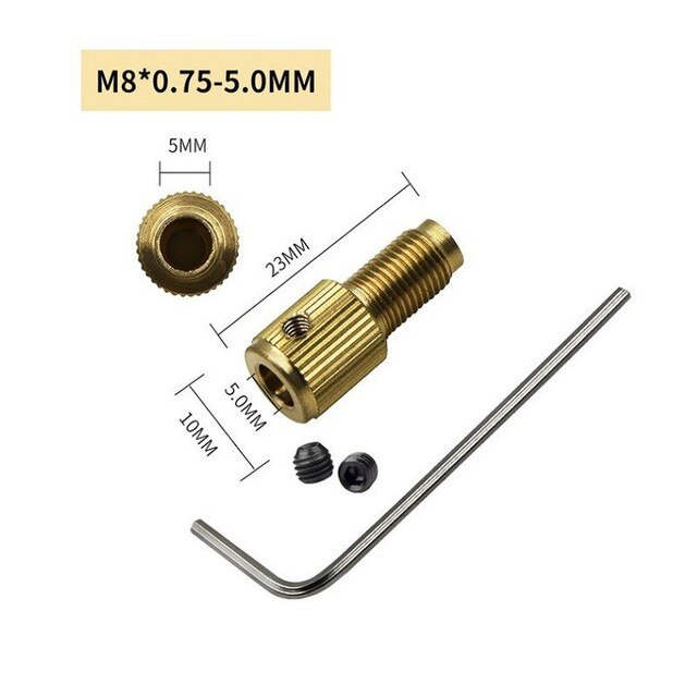 M8-2/2.3/3.17/5mm Electric Motor Shaft Mini Drill Chuck Fixture Drill Bit Micro Drill Chuck Hex Drill Chuck Adapter: M8 5mm
