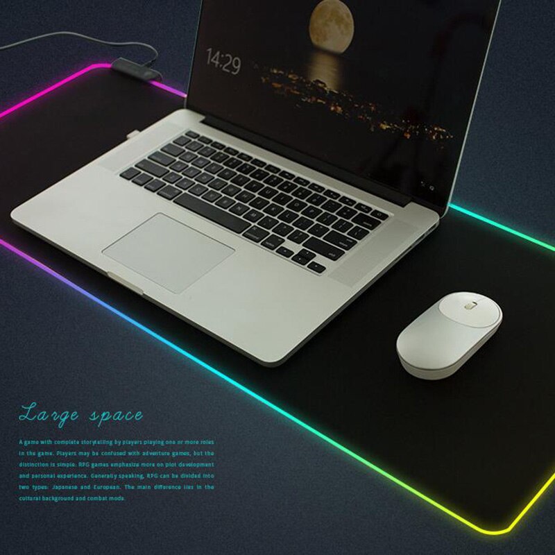 Spielen Maus Pad RGB Leuchtenden LED Anti-Unterhose Bunte für PC Computer Laptop DU55