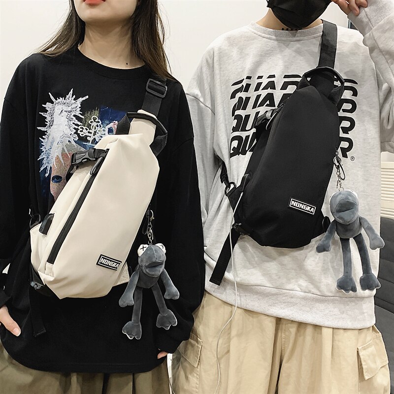 Original Brand Chest Bag Girls Sports Satchel Ins Japanese Brand Messenger Bag Simple Casual Couple Shoulder Bag