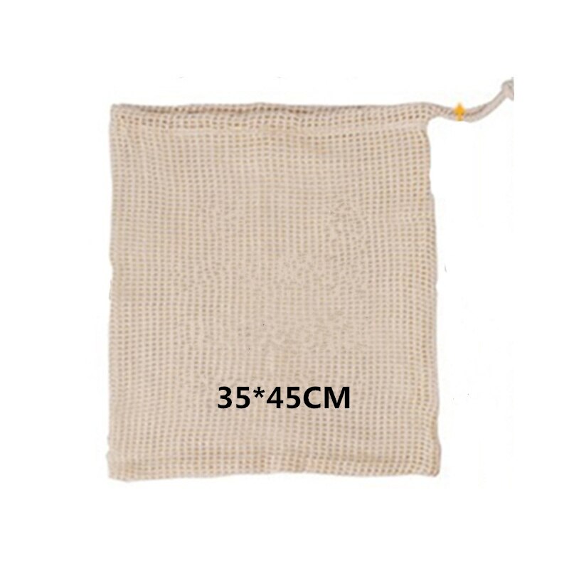 Populaire katoenen fruit- en groente-opbergzak met trekkoord, herbruikbare keukennetzak, wasbaar: Ik