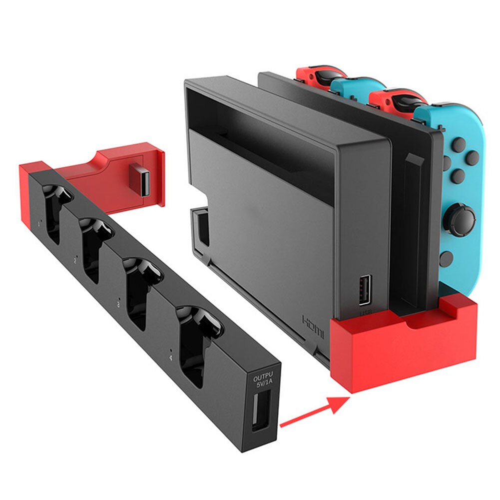 4-Slot Portable Controller Charger Charging Dock Stand Station Holder For Nintendo Switch Joy-Con Game Console Charging Stand