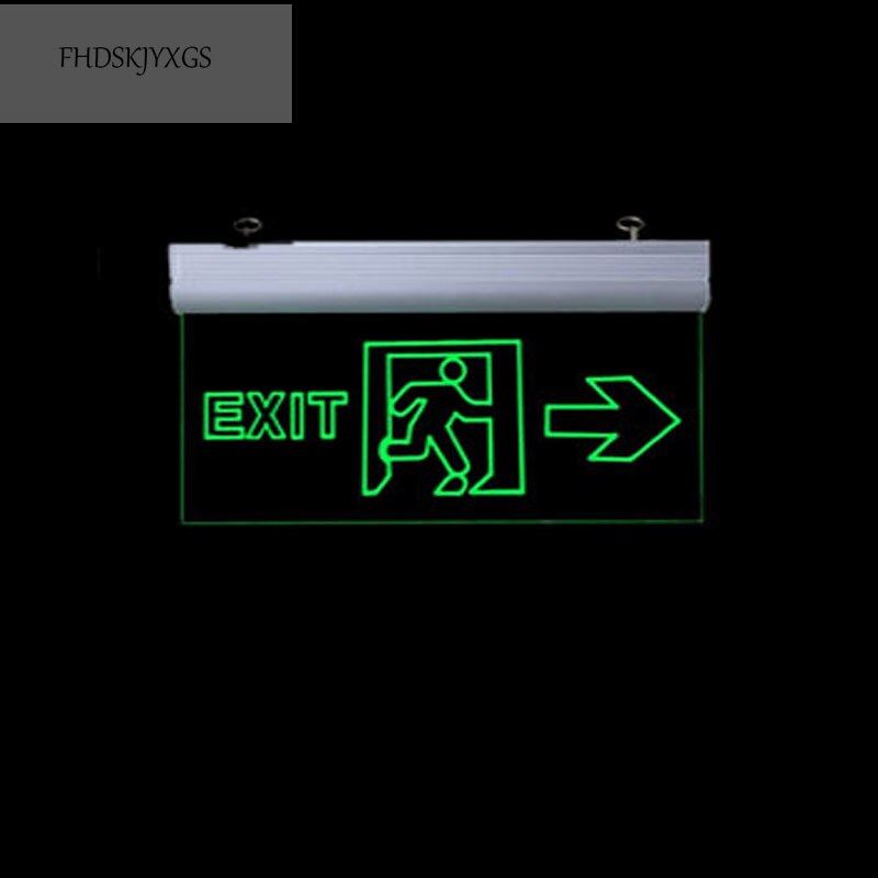 Exit Led Light Ac110/220V Green Exit Sign Emergency Light Fire Safety Indicator Warning Lamp For Bulb Hotel Mall Public Place