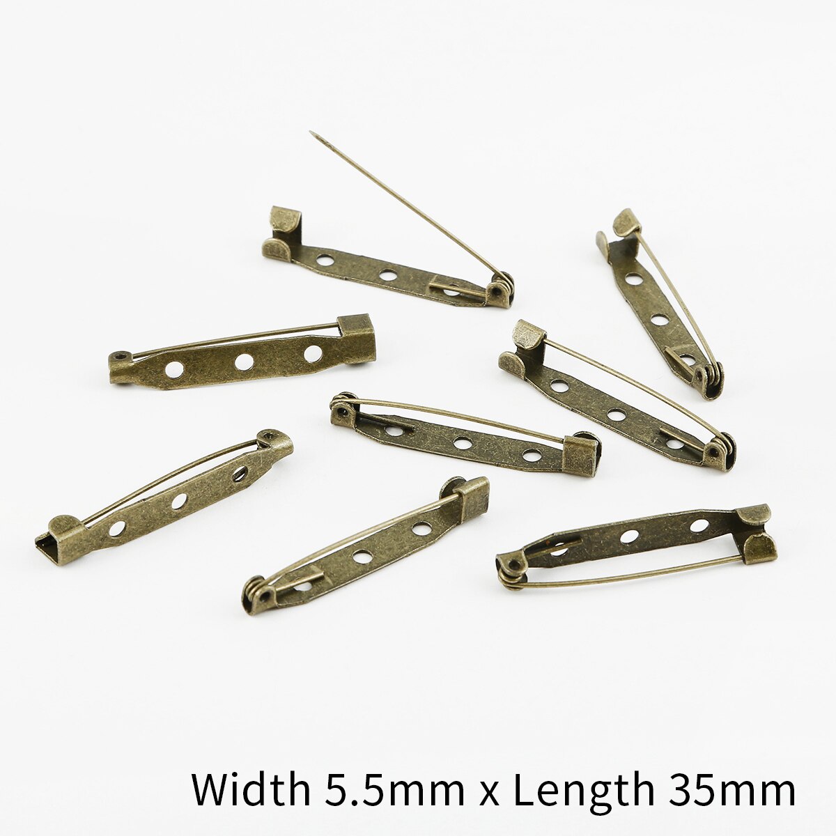 10pcs/lot 15 20 25 30 35 mm Brooch Clip Base Pins Safety Pins Brooch Settings Blank Base For DIY Jewelry Making Supplies