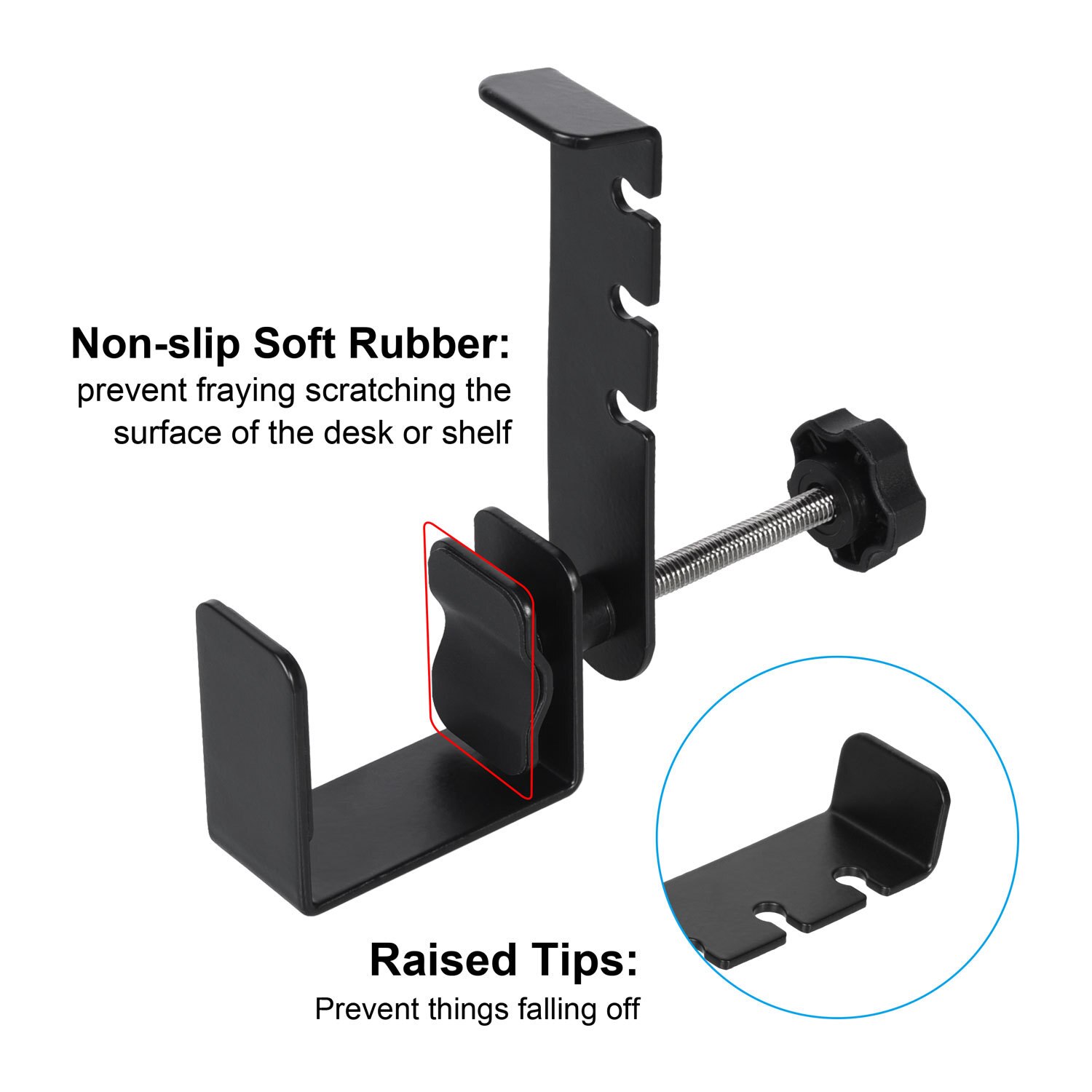 Metal Headphone Hook Holder hanger Stand Adjustable Rotating Clamp Headset Schoolbag Table Desk Clip Shelf Bracket