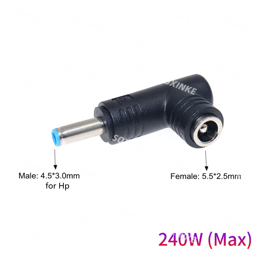 DC Male Plug 7.4x5.0/4.5x3.0mm to DC Female 5.5*2.1mm/5.5X2.5 Power Adapter Charging Converter Plug Connector For Dell HP laptop: green
