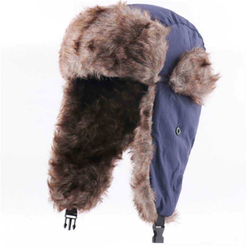 Chapeau de pêche à la mouche pour hommes et femmes, casquette de cyclisme, de randonnée, d&#39;hiver, coupe-vent, imperméable, oreilles, cou, Protection de la tête, résistant au froid, Ski,: blue