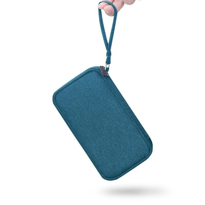Polyester Powerbank Tasche - Mini Tragbare Reise Hülle Schutzhülle für Kopfhörer & Datenkabel: Grün