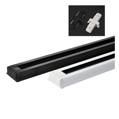 2 stks/partij 0.5 m spoor rail rechte L cross connector jointer voor draad spoor licht LED spotlight rails Spoor rail plafond doos: 0.5M Rail Direct / White