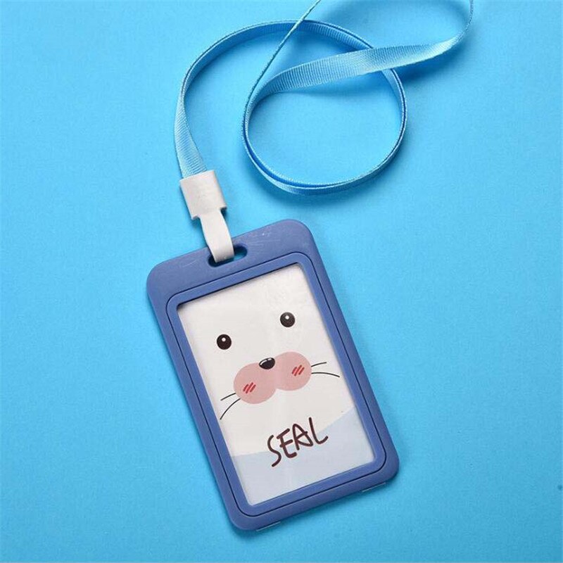 Kawaii Carino Cassa del Supporto di Carta di IDENTIFICAZIONE di Affari Del Fumetto autobus Della Copertura Della Carta di Credito Bancario in PVC Trasparente per il Capretto Studente Delle Donne Distintivo sacchetto del Regalo del sacchetto