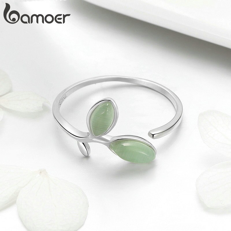 Bamoer Authentieke 925 Sterling Silver Plant Serie Bloem Vlinder Ringen Maat Verstelbaar Voor Vrouwen Luxe Bruiloft Sieraden GAR021