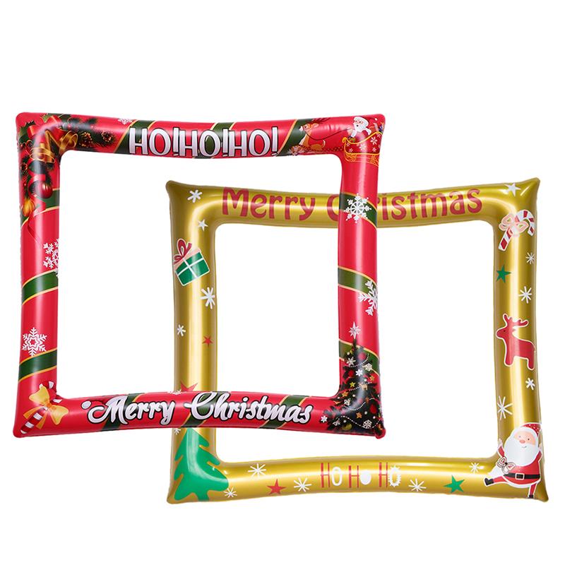 2Pcs Christmas Decoration Photo Booth Props Christmas Inflatable Photo Holder Frame Photo Props Photo Booth Props for Party