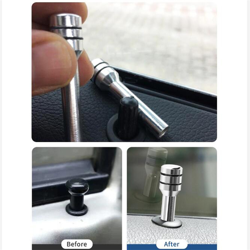 4Pcs Car door lock pin Door Lock Rod Knob Pull security Insurance Auto Universal Security Door Lock Picking Latch Pins