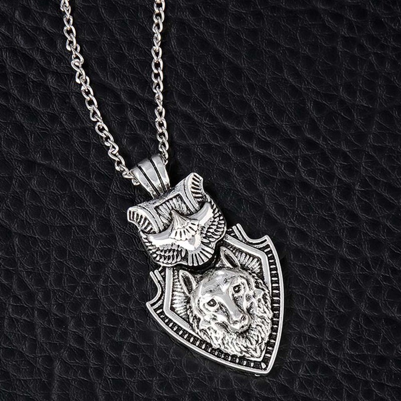 Collar con colgante de cabeza de Lobo nórdico, joyería Original de Animal, joya con estilo de cabeza de Lobo, 1 Uds.
