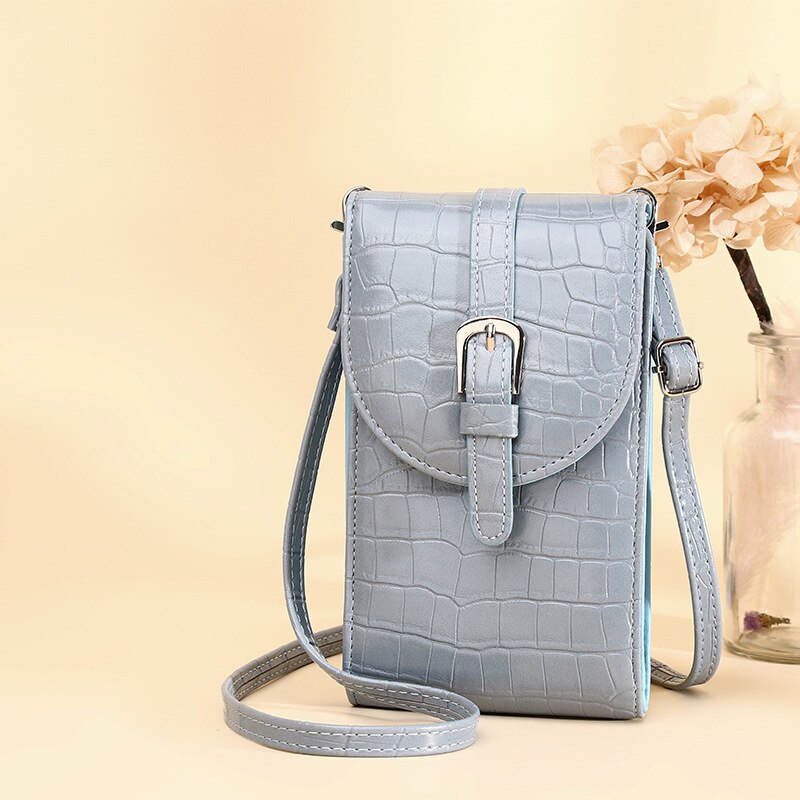 Vrouwen Schoudertas Pu Leather Crossbody Telefoon Tas Portemonnee Kaart Handtassen Messenger Draagbare Kleine Vierkante Tas Voor Meisjes Vrouwelijke: Blue