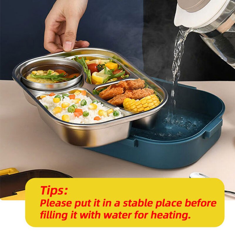 Lunch Box With Compartments Stainless Steel Insulated Tableware Bento Food Container Storage Meal Tray Lunchbox Thermos