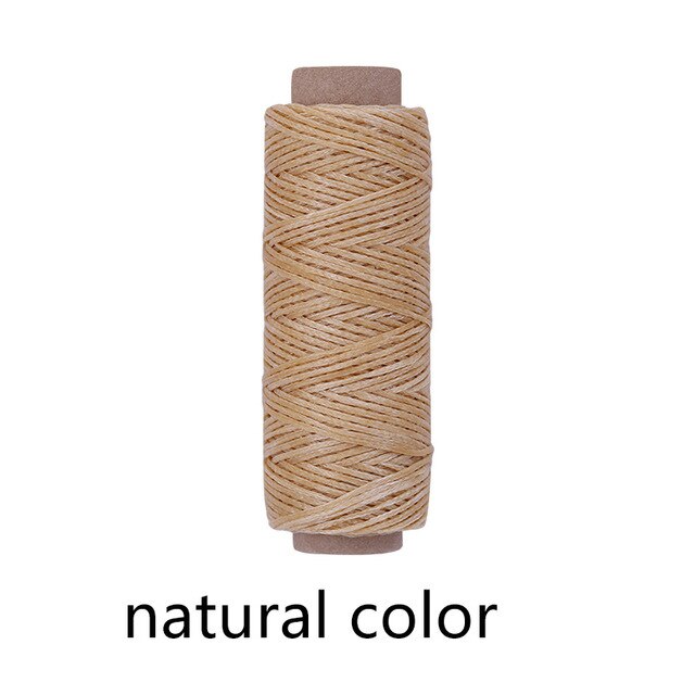 7 Color 150D 50M Leather Waxed Thread Flat Waxed Sewing Thread Wax Line Stitching Thread For Leather Craft DIY Sewing Tools: natural color