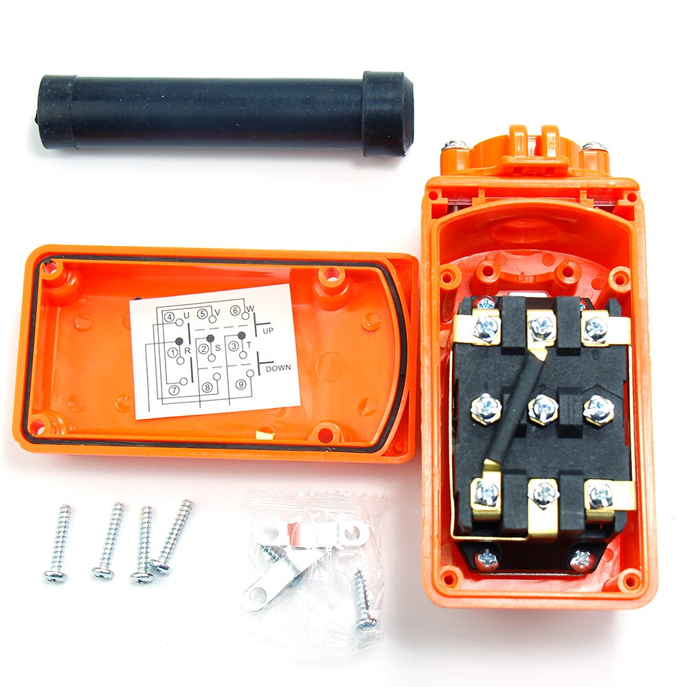 9Touch Punten Waterdichte Kraan Schakelaar Knop Push Takel Controller Voor Regendicht Controle Kanalen Lifting Lier Drive Motor 250V