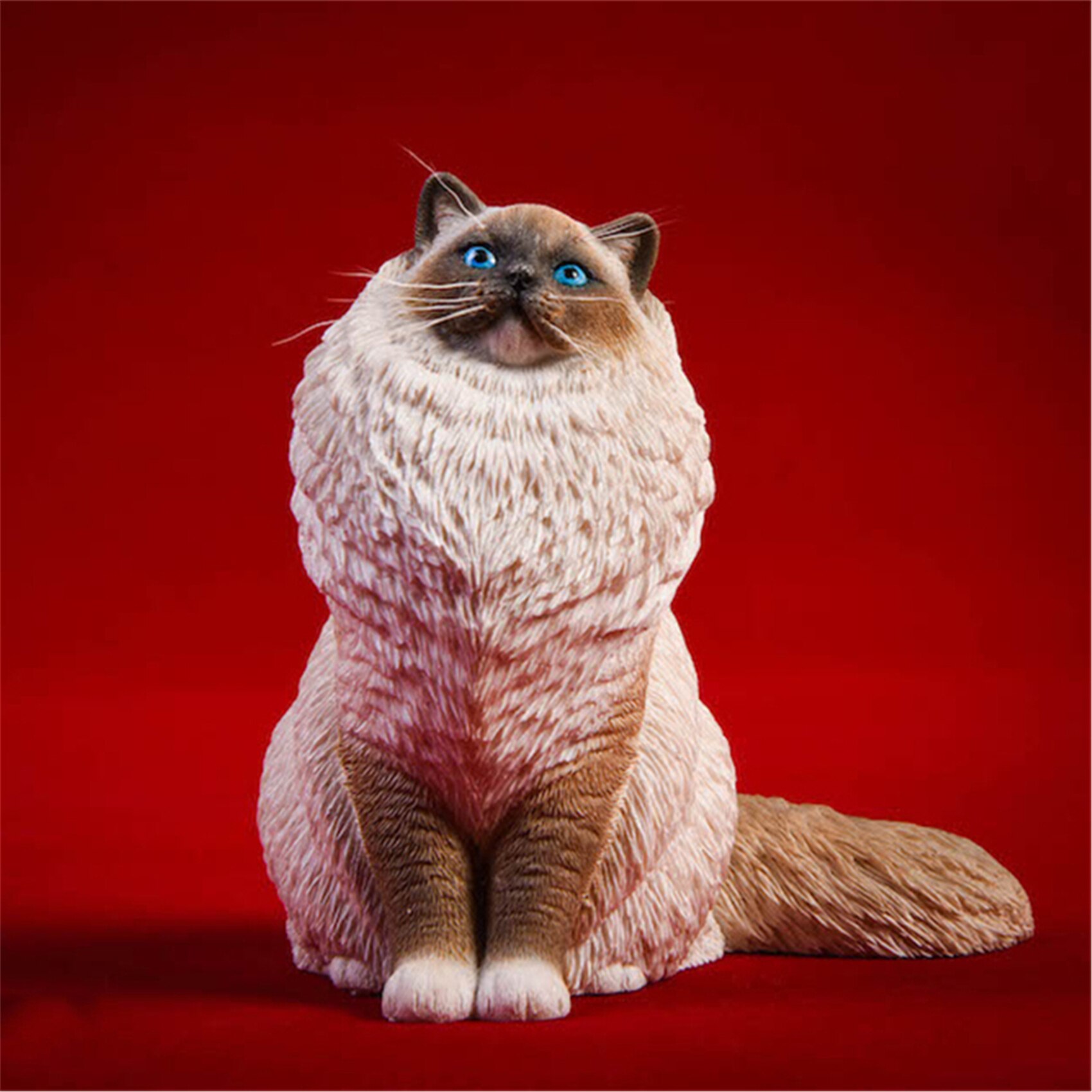 Jxk 1:6 Schaal Ragdoll Figuur Leuke Kat Huisdier Healing Figuur Felidae Dier Collector Speelgoed Hars Desktop Decoratie