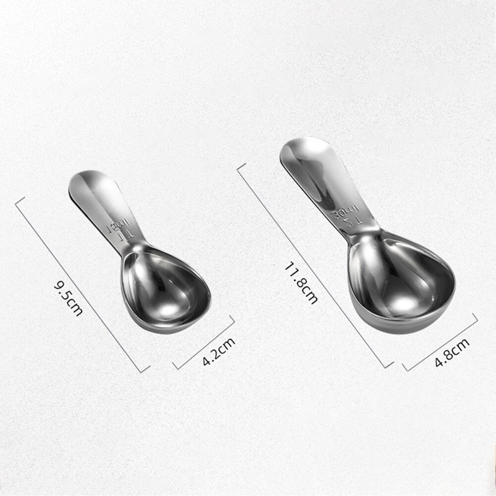15/30ml Stainless Steel Protein Coffee Powder Spoon Measure Scoop Melon Baller Scoop Kitchen Tools Soup Sugar Dessert Spoon